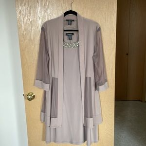 Two-piece embellished cocktail dress.